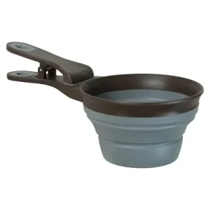 Zolux Voerschep 2 In 1 Schep / Afsluitklem Silicone Grijs 22X12X4 Cm