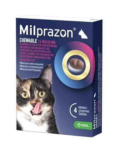 Zzzkrka Milprazon Kauwtabletten Ontwormingstabletten Kat - 16 mg